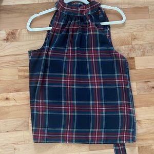 J crew paid tie neck blouse size 4